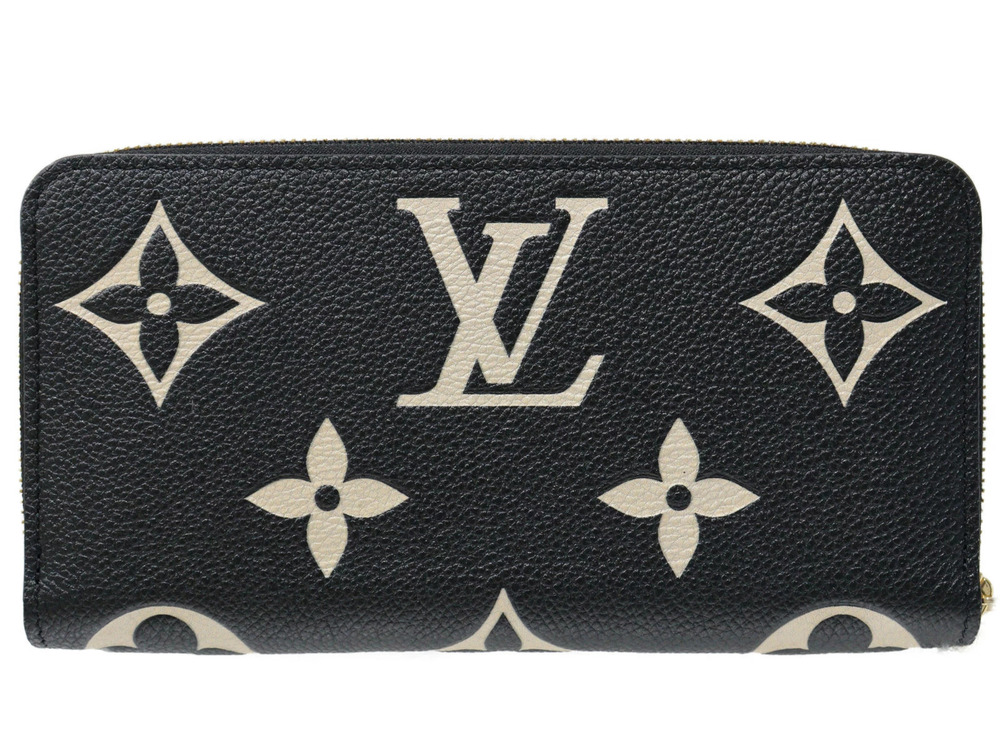 Louis Vuitton Black Monogram Long Beige Wallet Leather Bicolor Zippy Empreinte - Picture 4 of 10